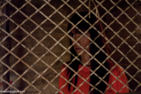 Dirty inmates show their breasts while changing into their prison uniforms