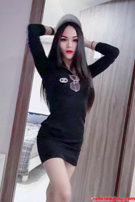 Sexy chinese transsexual shows her uncut penis & her cute legs in a hot compilation