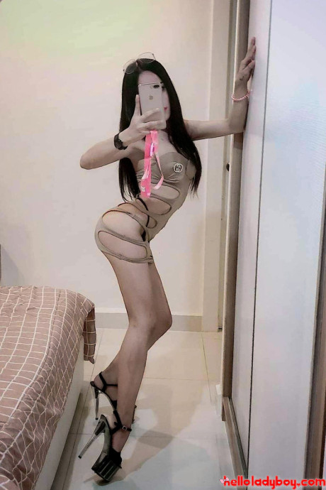 Sexy chinese transsexual shows her uncut penis & her cute legs in a hot compilation